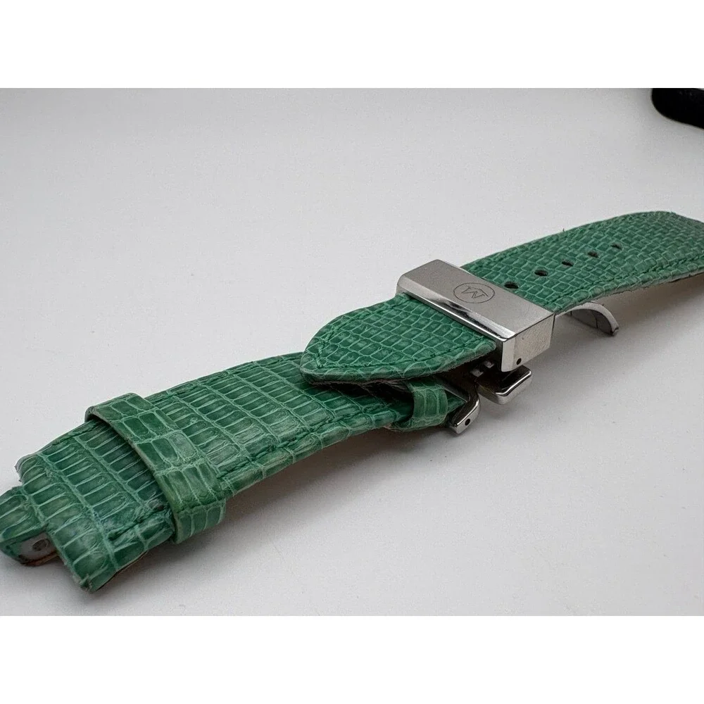 Movado Green Lizard Leather Watch Strap 20mm Deployment Clasp 56930-4965